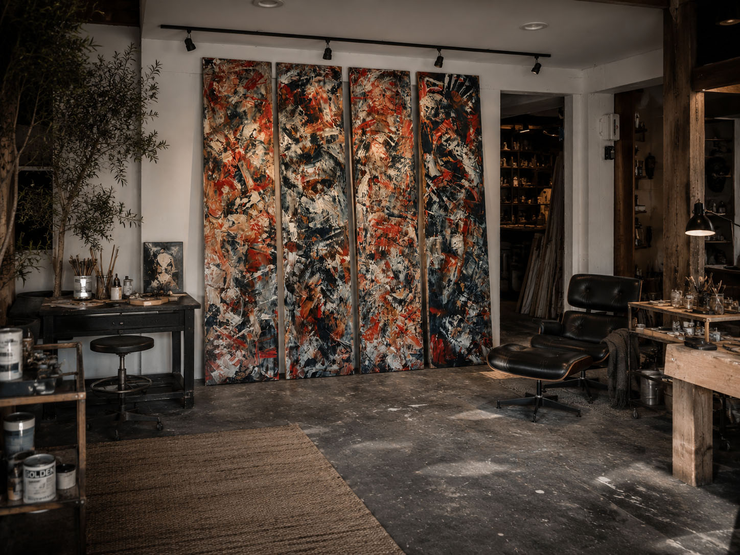 Large abstract artwork for Bay Area interiors