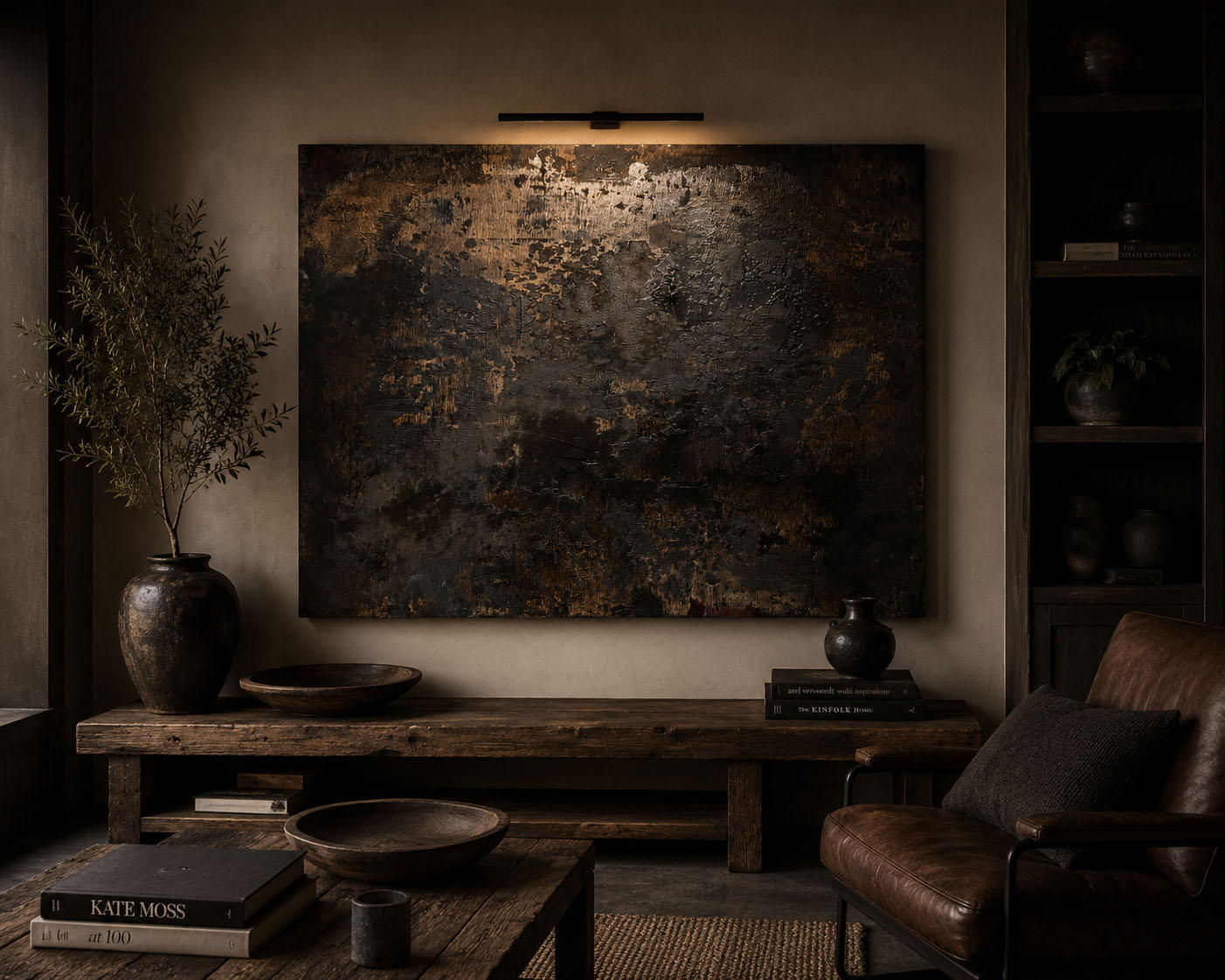 Original abstract artwork created in a San Rafael artist studio